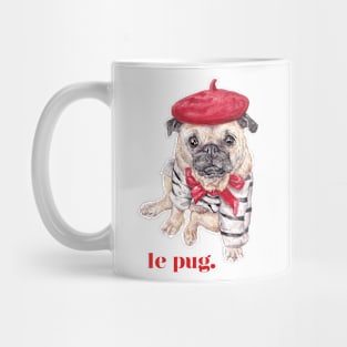 Le Pug - French Dog Watercolor Puppy Mug